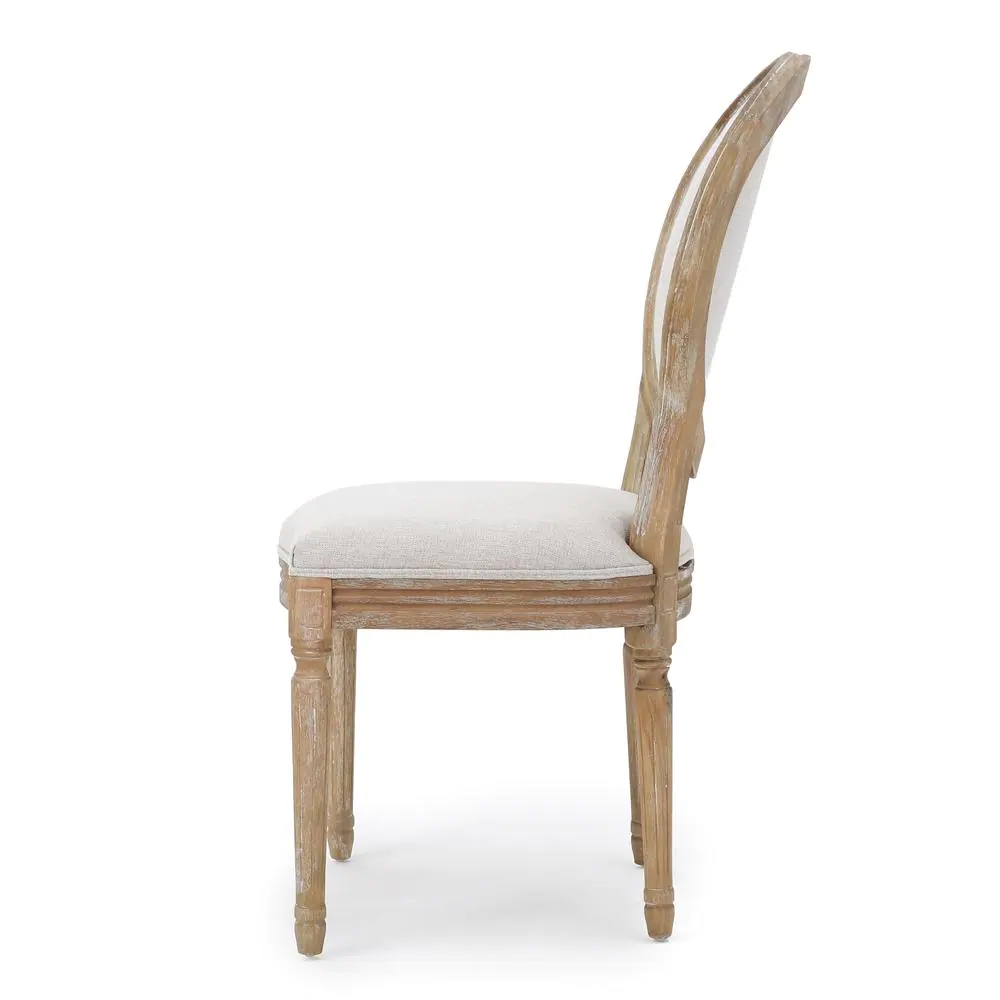 Noble House Phinnaeus Beige Fabric Dining Chairs (Set of 2)