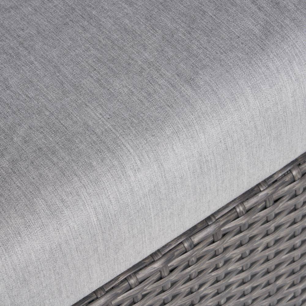 Noble House Santa Rosa Grey 7-Piece Faux Rattan Patio Conversation Sectional Seating Set with Sunbrella Canvas Granite Cushions