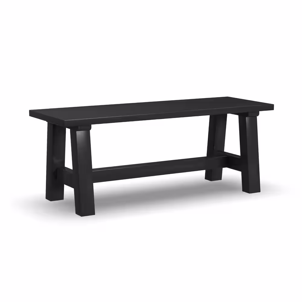 HOMESTYLES Trestle Black Backless Dining Bench 45.5 in.