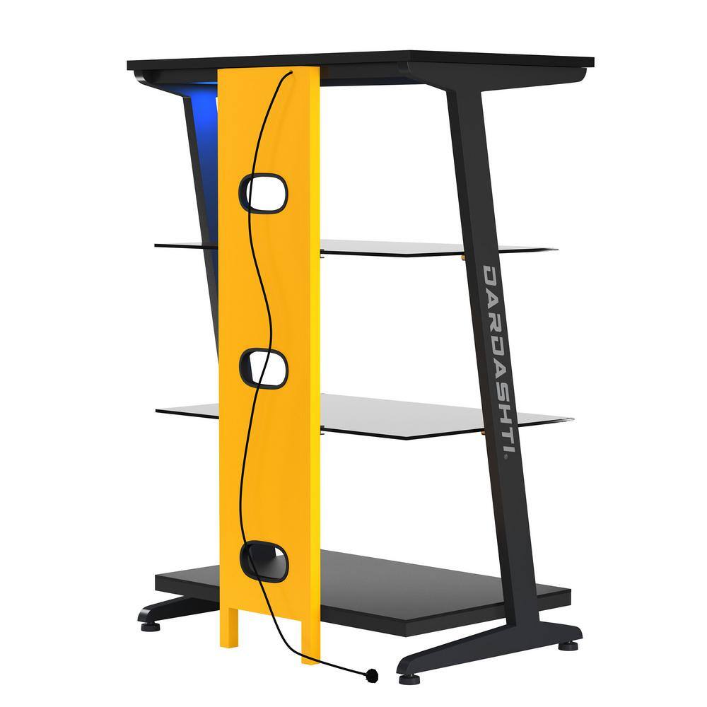 None Dardashti 15.75 in. Yellow Rectangle 4-Tier gaming Shelving Unit S1-21-Racing