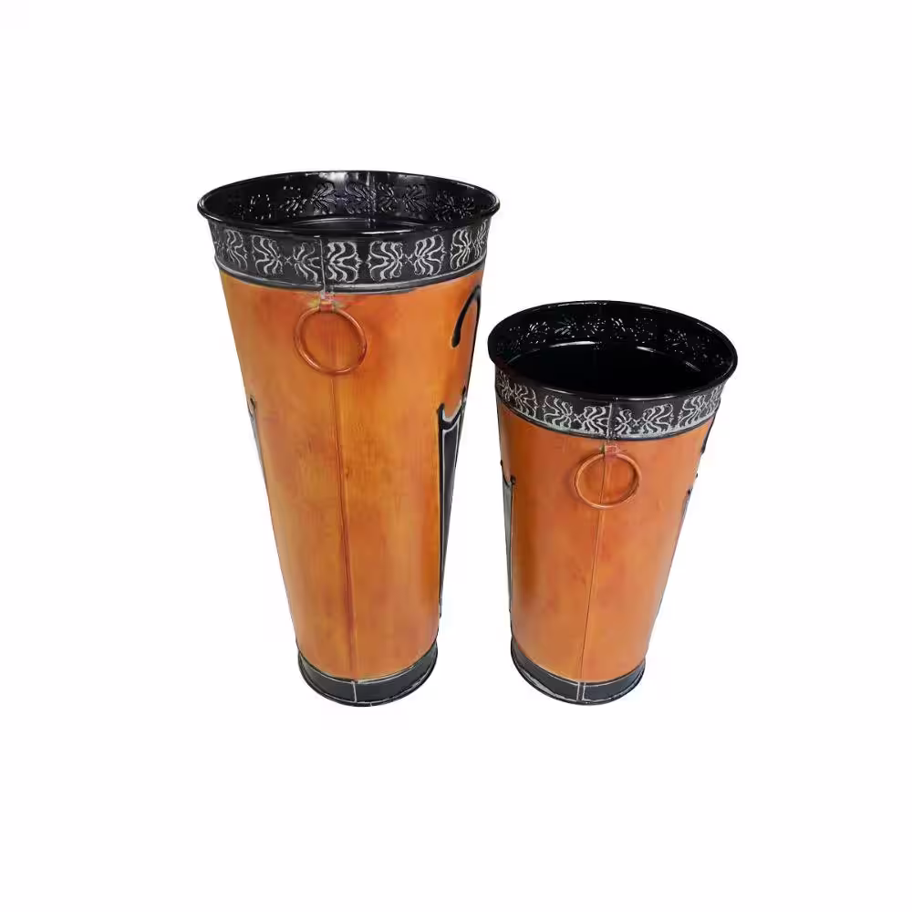 Benjara Brown Metal Umbrella Stand