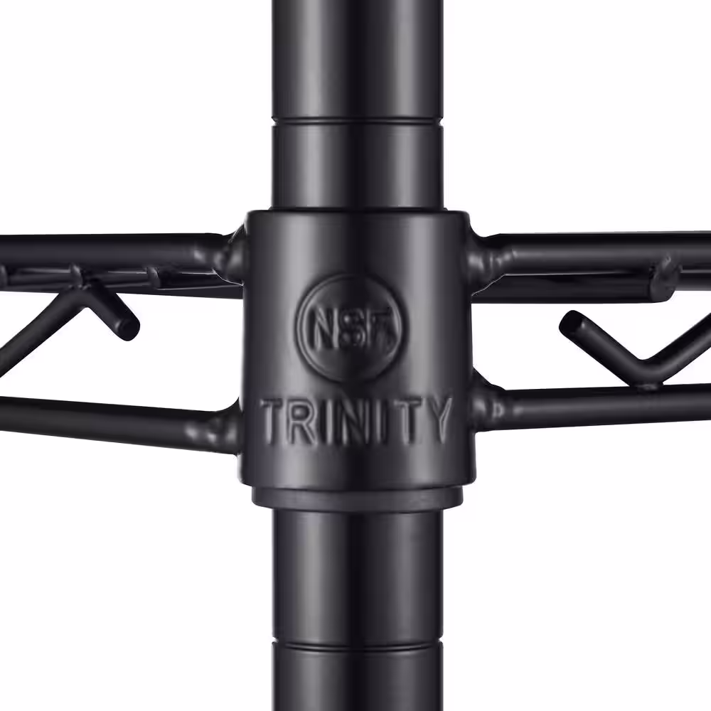 TRINITY Black 4-Tier Steel Wire Shelving Unit (48 in. W x 72 in. H x 24 in. D)