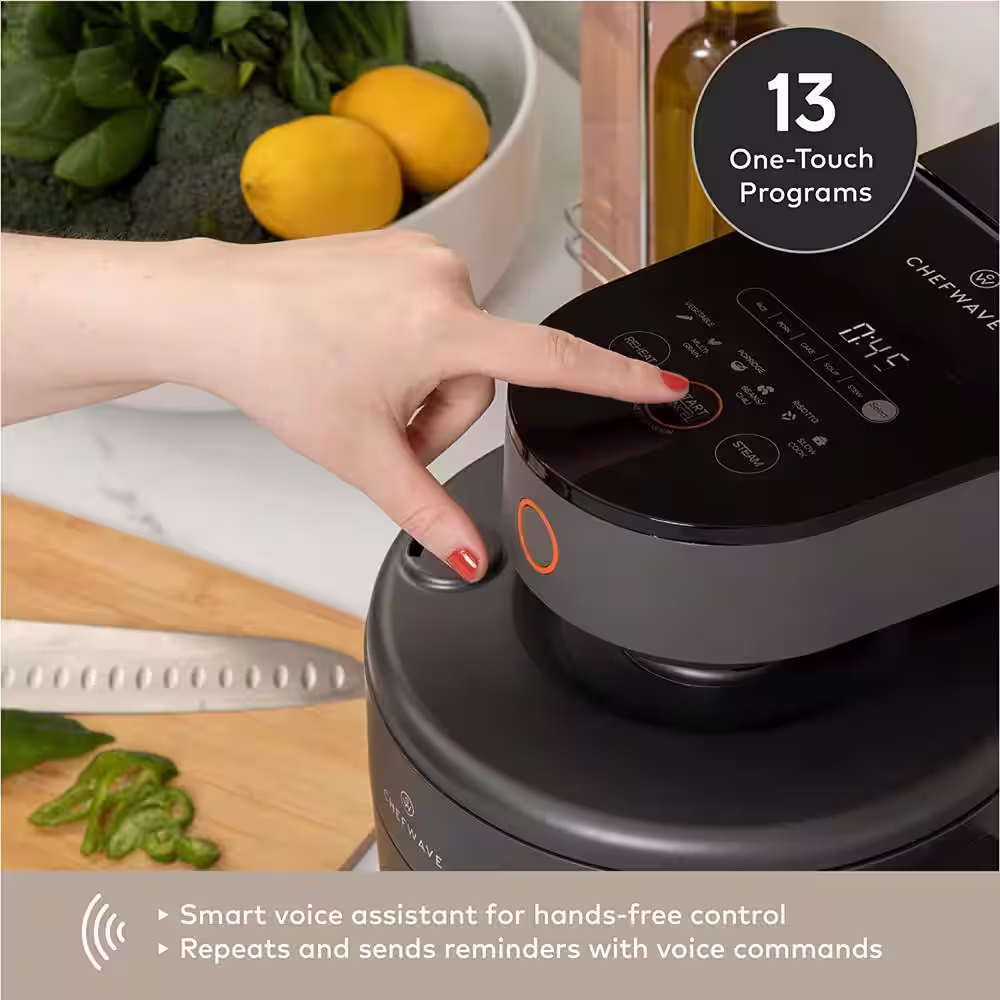 None Chefe 4 qt. Black Electric Multi-Cooker with Recipe Book