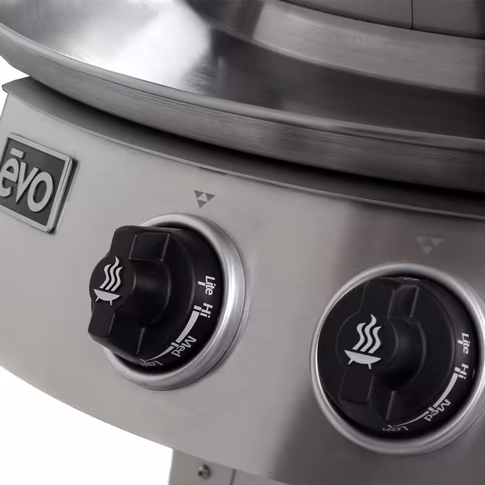 Evo Professional Tabletop 2-Burner Natural Gas Grill in Stainless Steel with Flattop