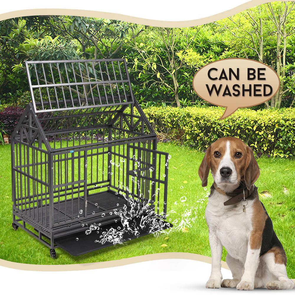 COZIWOW Dog Crate Cage With Removable Wheels