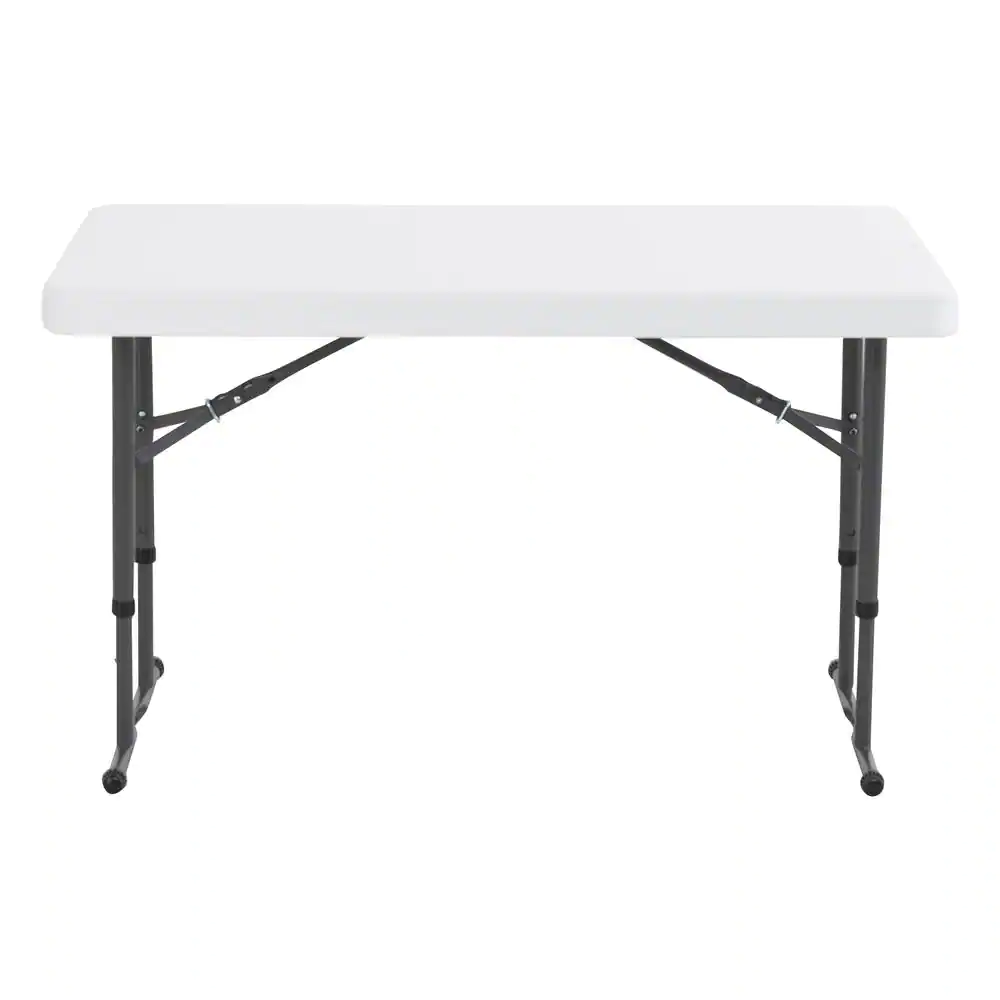 Lifetime 4 ft. White Granite Resin Adjustable Height Commercial Folding Table