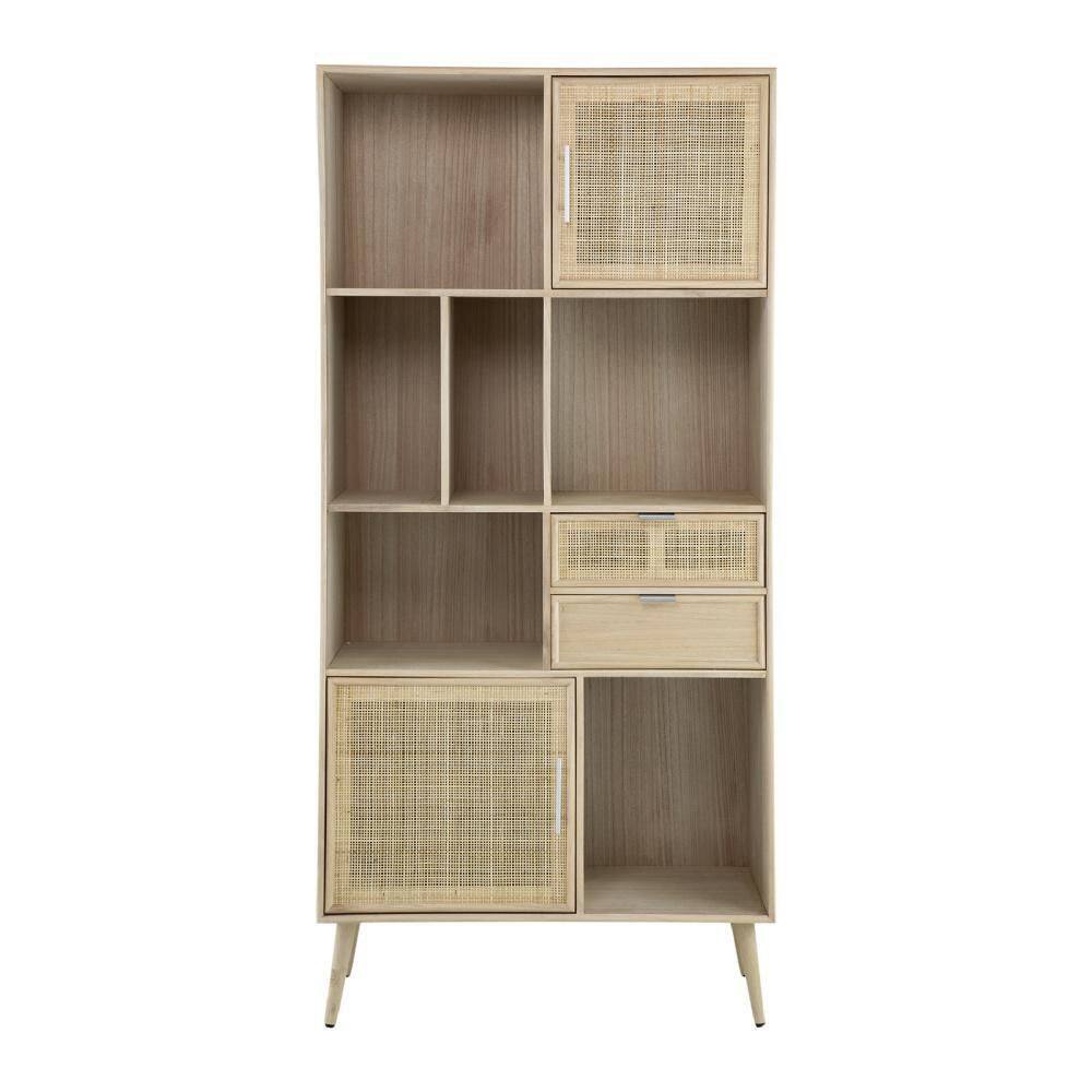 None Beige Wooden Accent Cabinet 14.6 in. L x 35.4 in. W x 74.4 in. H