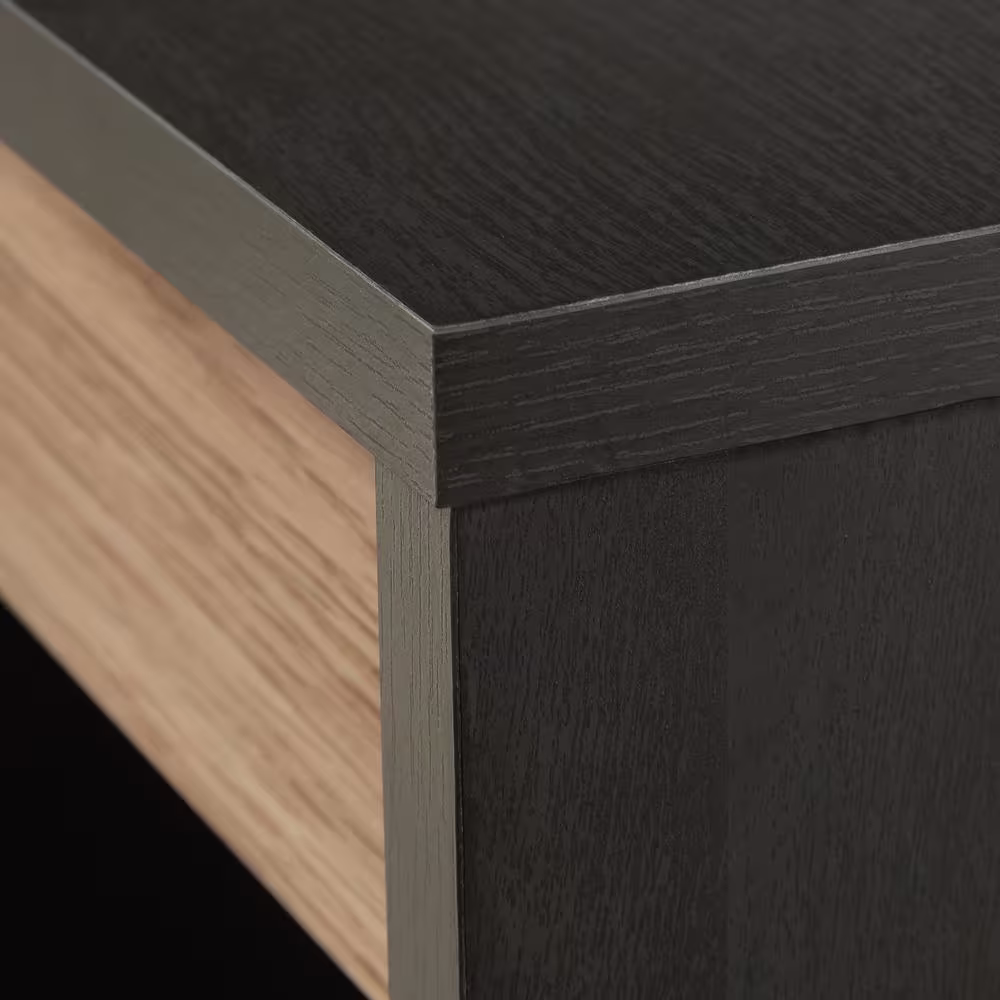 SAUDER Acadia Way 47 in. Raven Oak Computer Desk with Flip-Down Keyboard Drawer