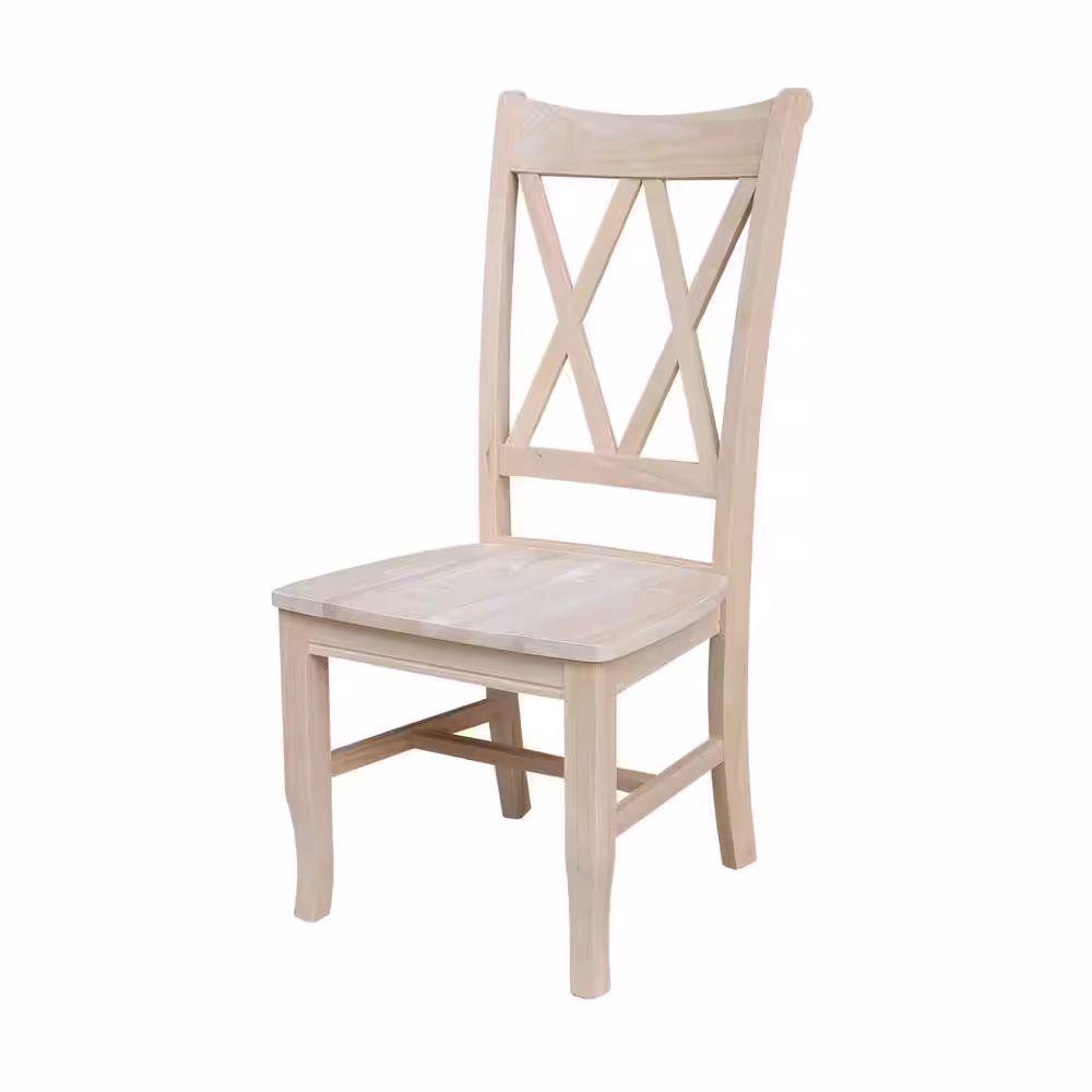 International Concepts Unfinished Wood Double X-Back Dining Chair (Set of 2)