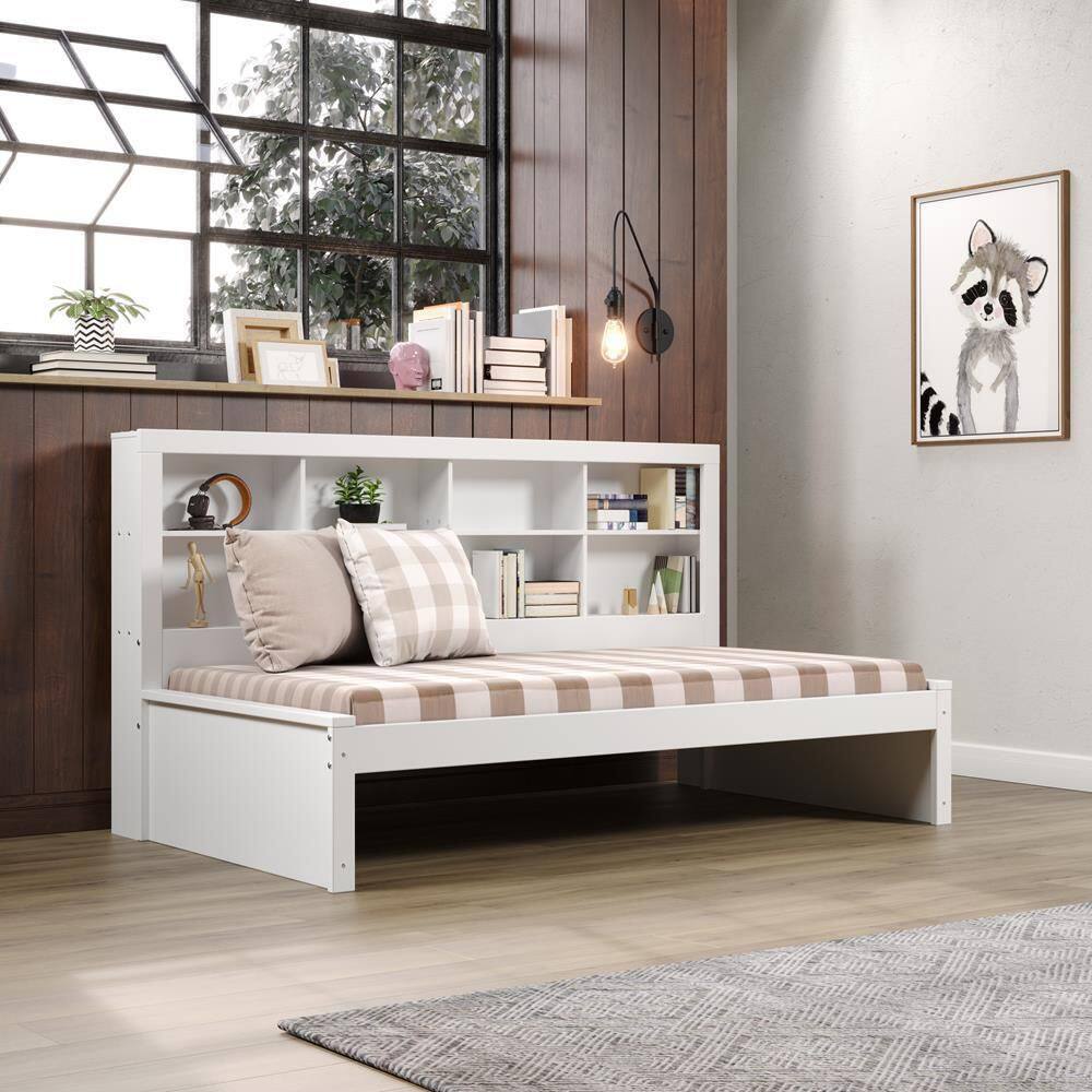 Donco Kids White Twin Daybed with Bookcase