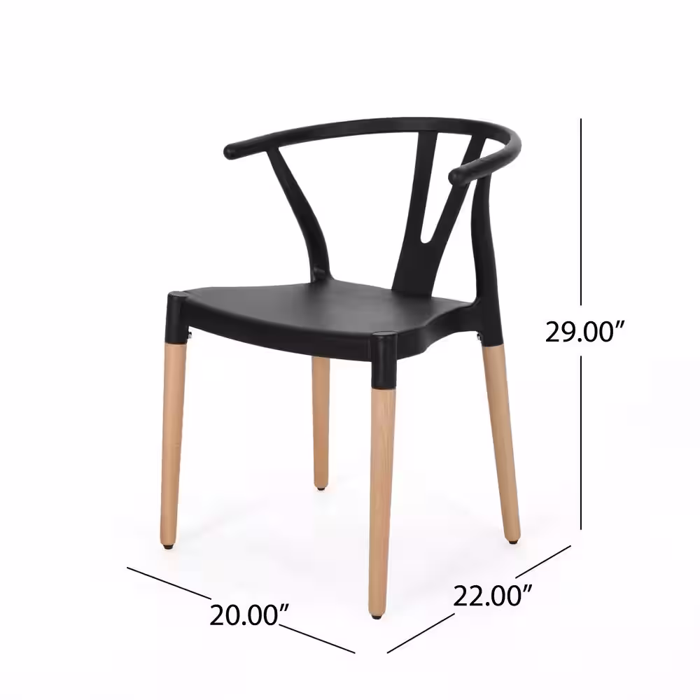 None Mountfair Black and Natural Wood Dining Chair (Set of 2)