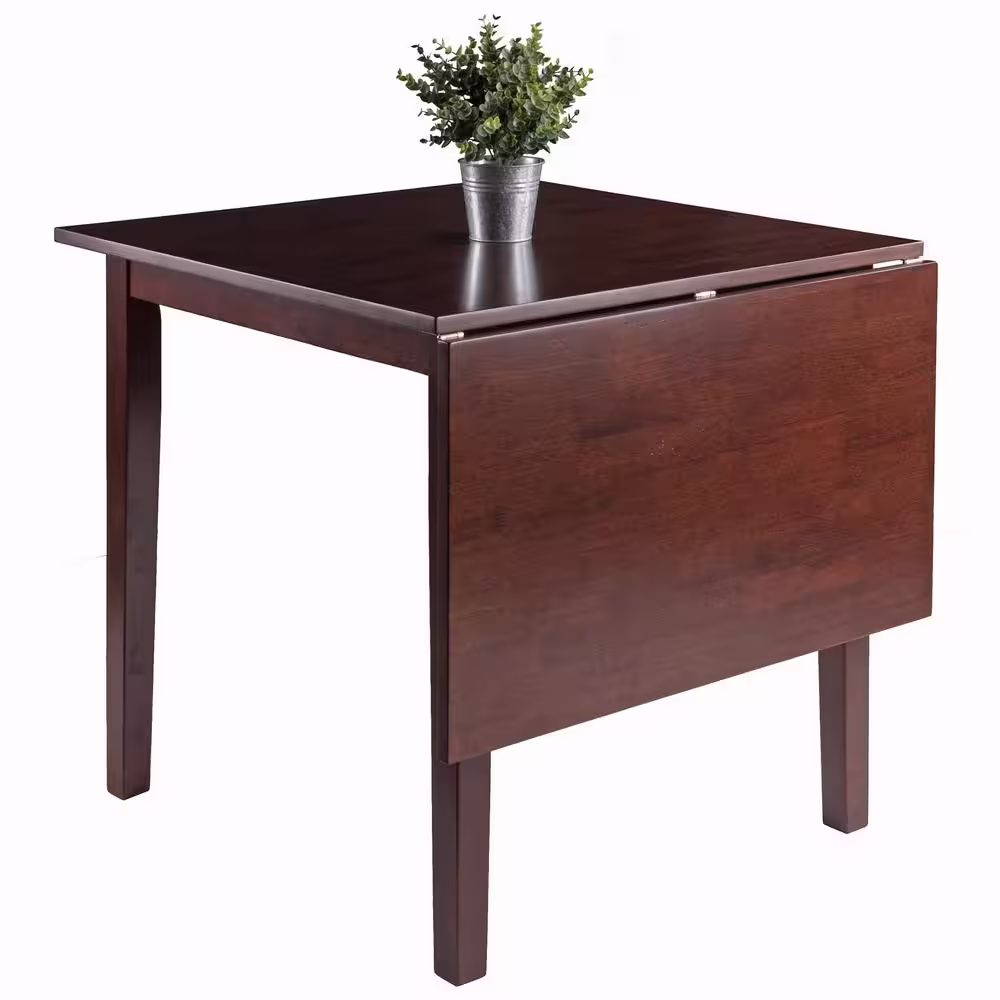 WINSOME WOOD Perrone Walnut Drop Lead Dining Table