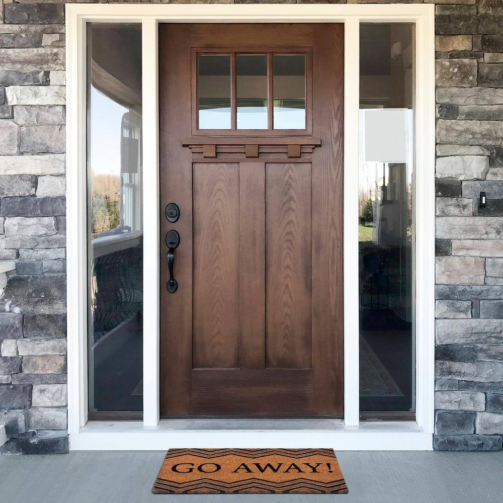 ACHIM Go Away 18 in. x 30 in. Printed Coir Door Mat