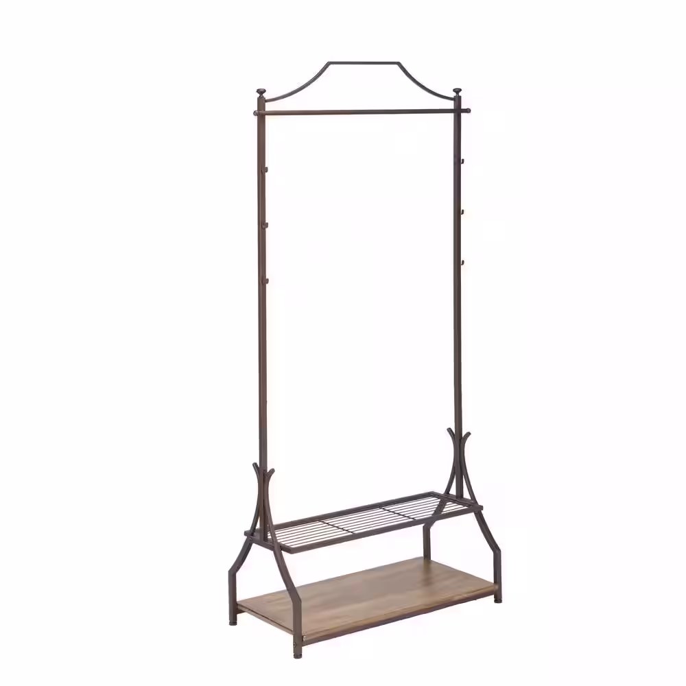 None Bronze Metal Clothes Rack 14.25 in. W x 72 in. H