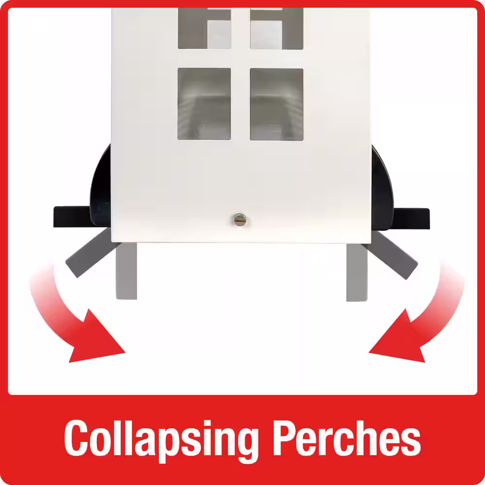 None Choice White Metal Hopper Bird Feeder