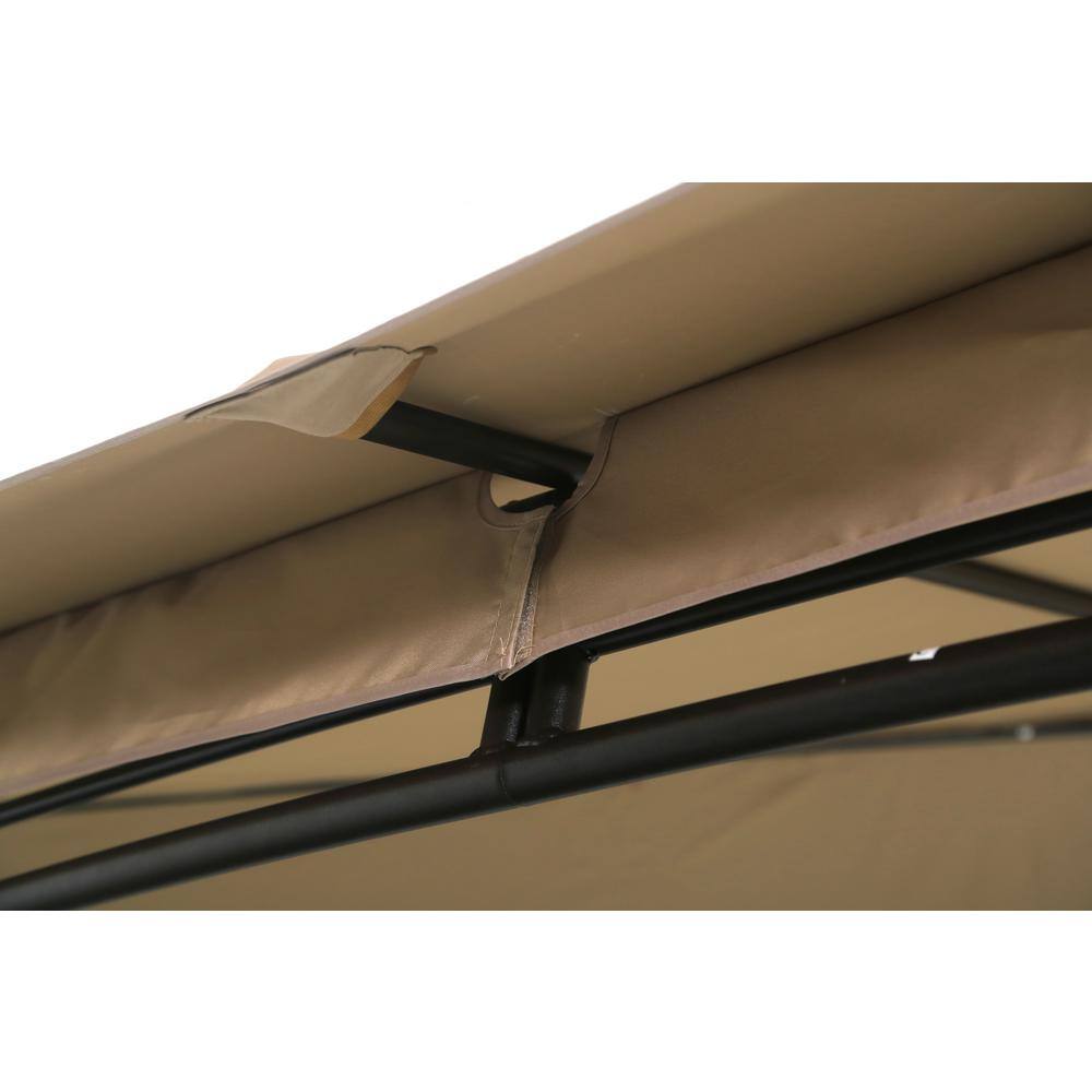 Pacific Casual Tuscany 12 ft. x 10 ft. Beige Roof Style Garden House with Netting