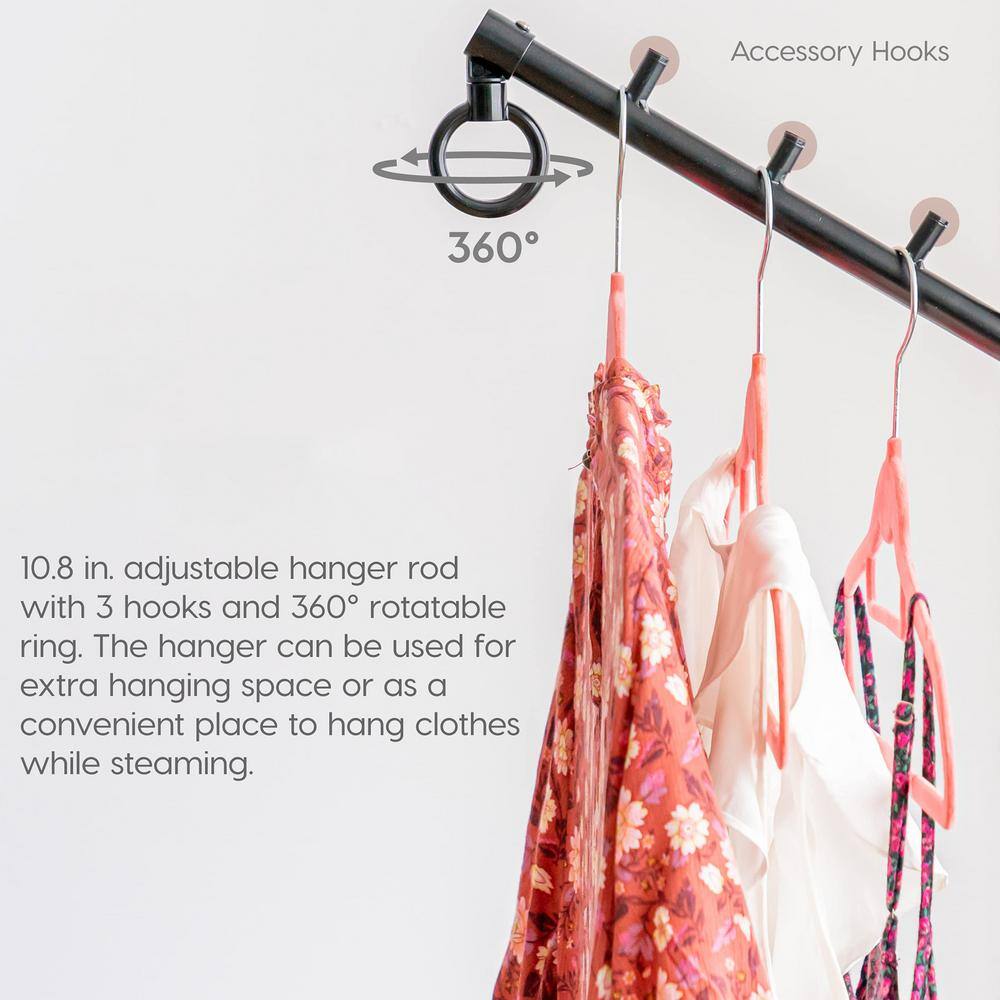 None White Metal Garment Clothes Rack 35.6 in. W x 61.6 in. H