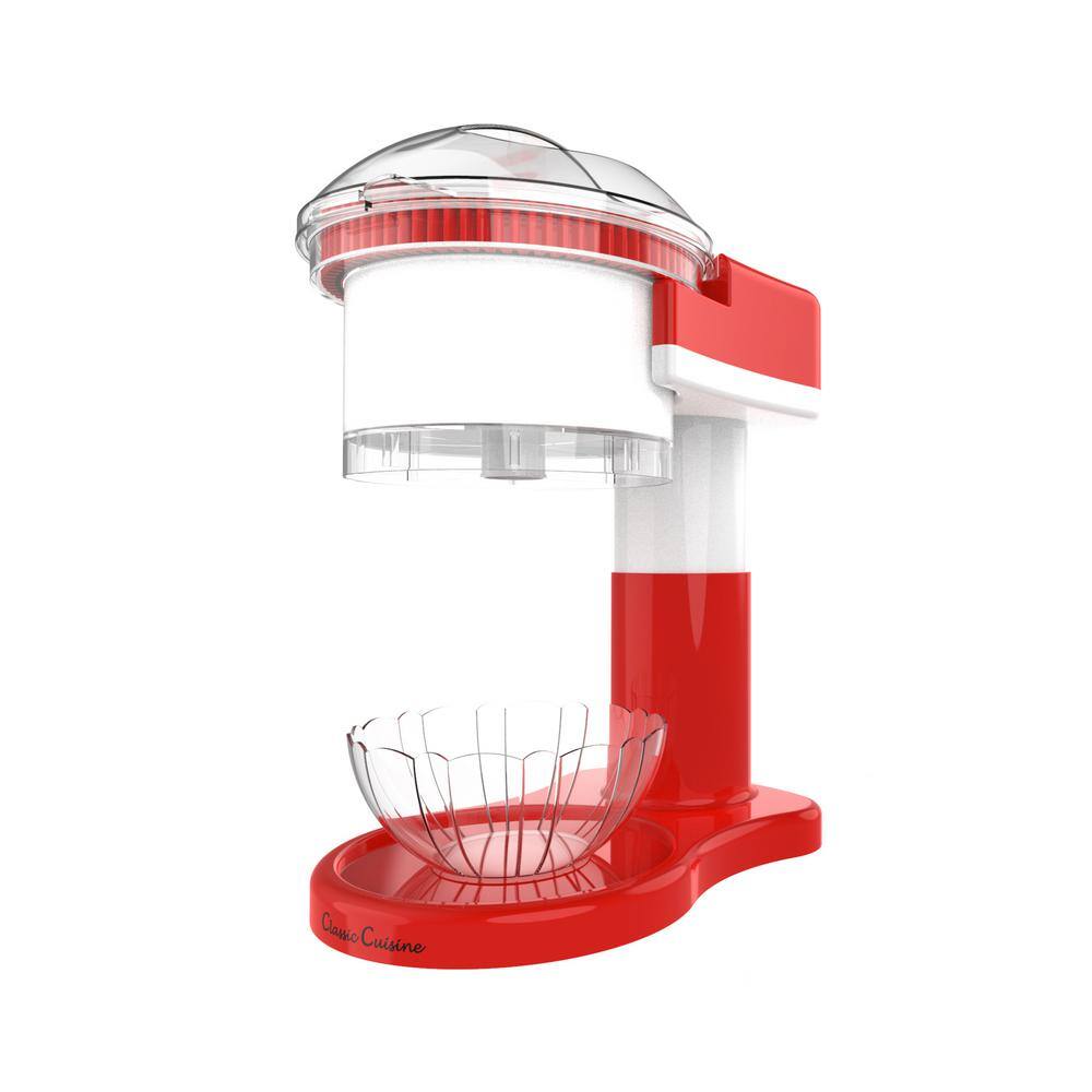 Classic Cuisine 32 oz. Red Countertop Shaved Ice Snow Cone Machine