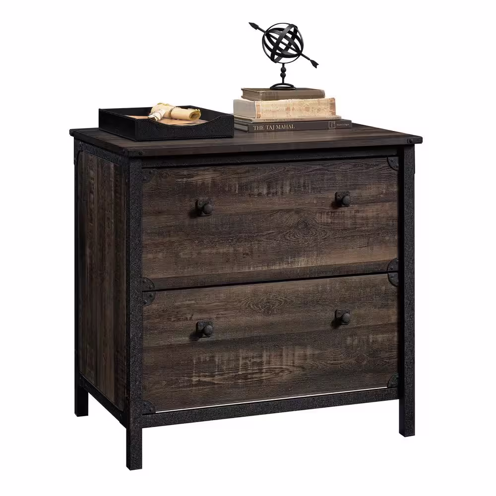 SAUDER Steel River Carbon Oak Decorative Lateral File Cabinet with 2-Drawers