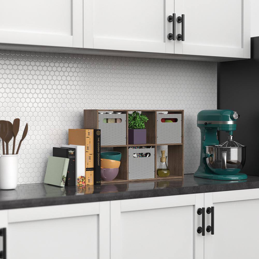 ClosetMaid 7 in. H x 7.24 in. W x 5.97 in. D Gray Plastic Mini Cube Storage Bin (2-Pack)