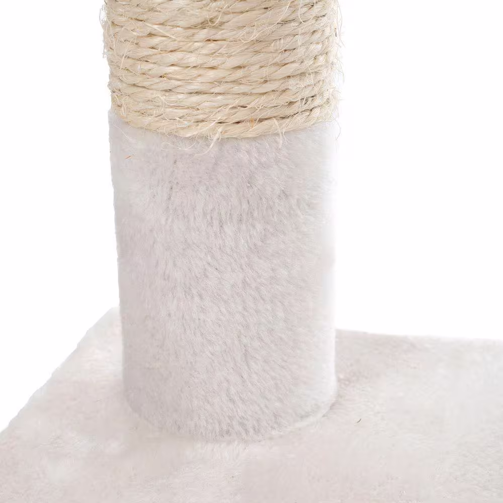 Petmaker 50.25 in. White Penthouse Sleep and Play Cat Tree