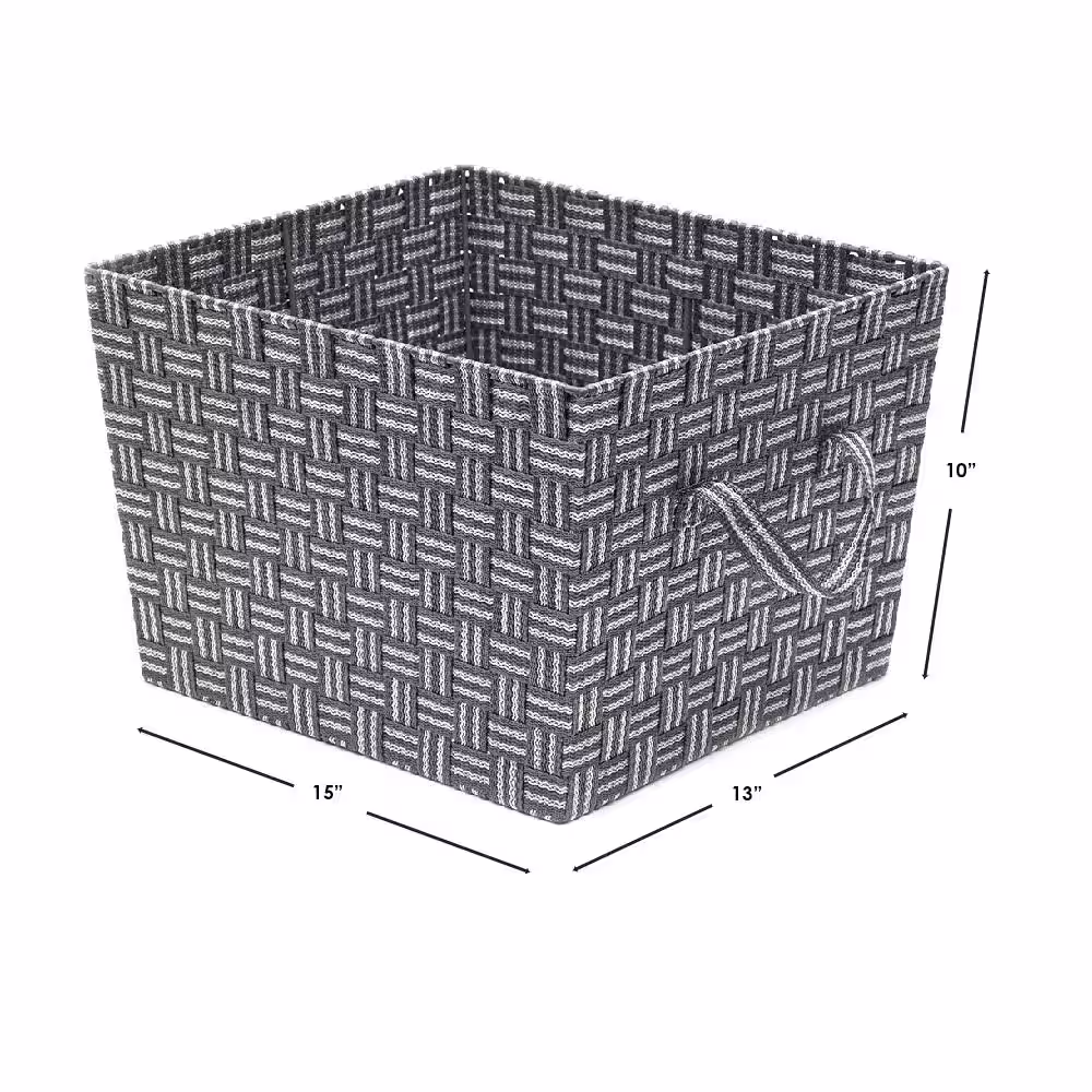 Home Basics 10 in. H x 13 in. W x 15 in. D - Gray Fabric Cube Storage Bin