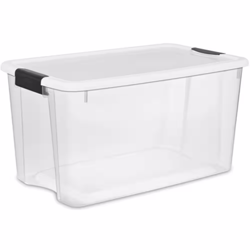 Sterilite 70 Quart Ultra Latch Storage Box (4 Pack) & 6 Qt. Containers (12 Pack)