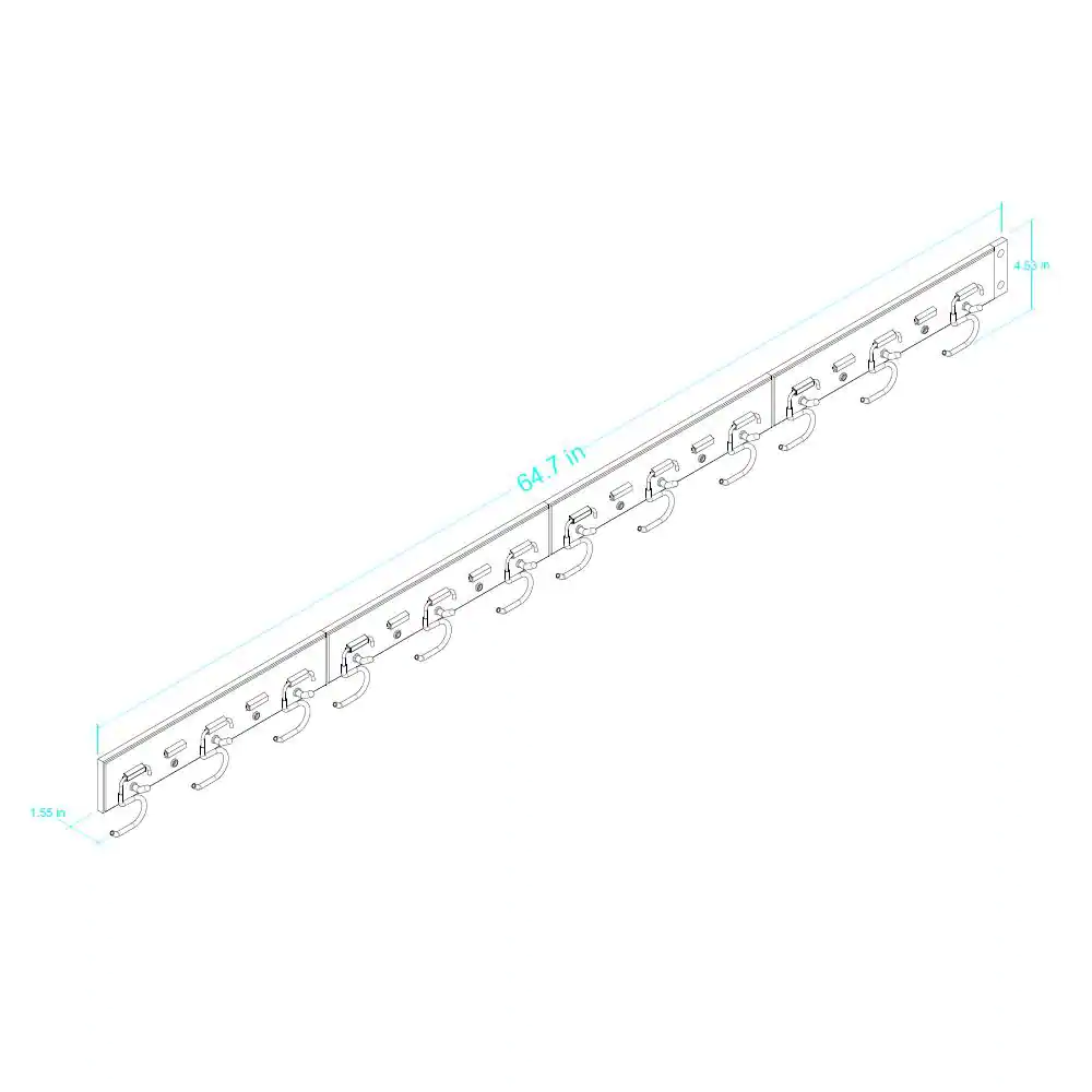 Everbilt 64 in. Expandable Wall Mount Tool Organizer Black and Gray