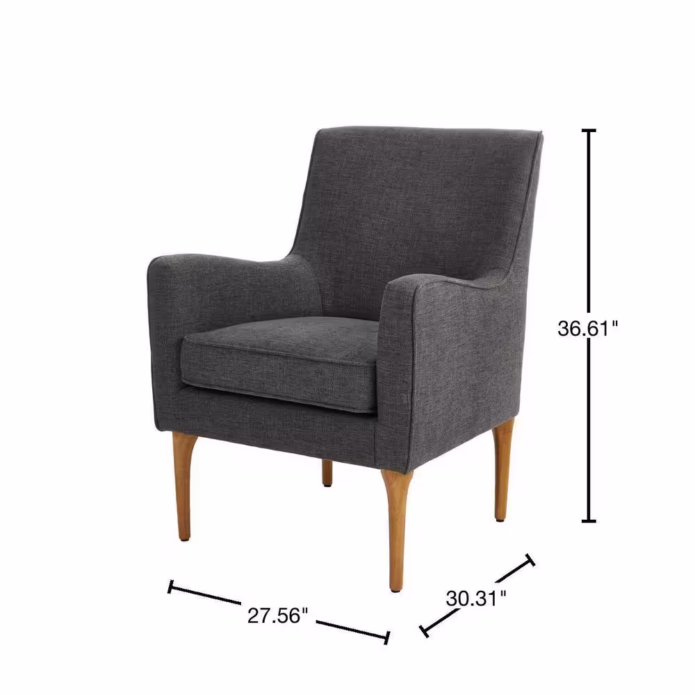 Home Decorators Collection Greenlee Charcoal Gray Upholstered Accent Chair