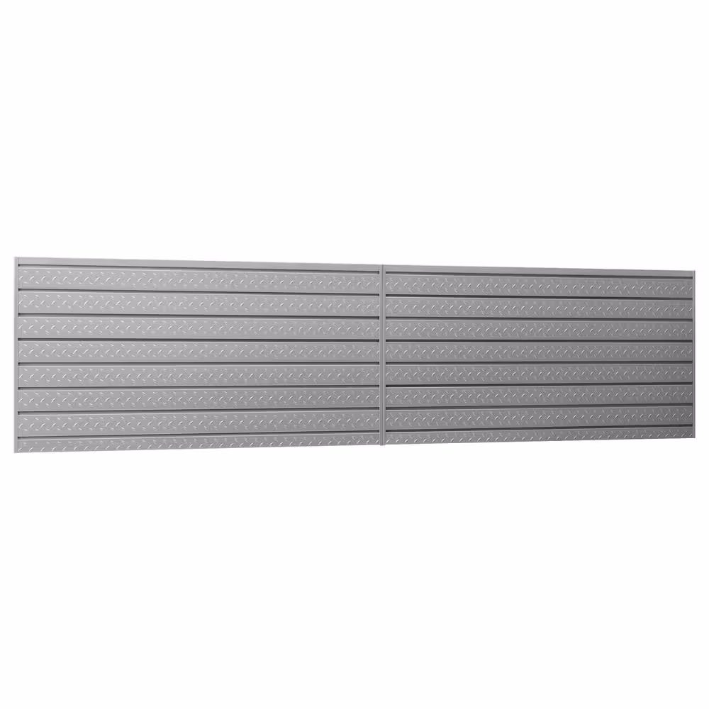 NewAge Products Pro Series 16 sq. ft. 96 in. W x 24 in. H Diamond Plate Steel Slatwall