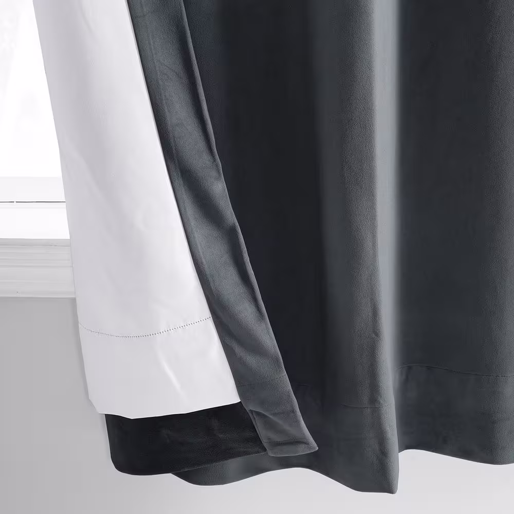 Exclusive Fabrics & Furnishings Natural Grey Rod Pocket Blackout Curtain - 50 in. W x 63 in. L (1 Panel)