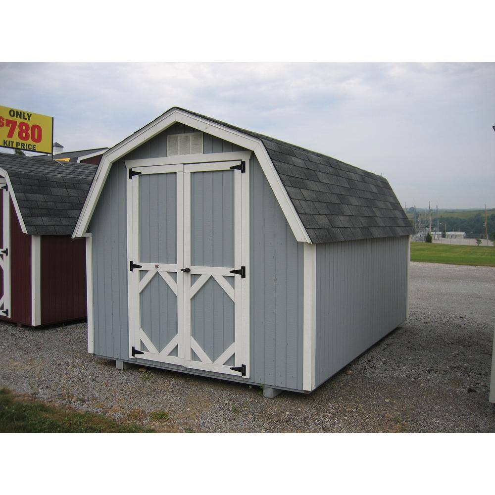 LITTLE COTTAGE CO. Classic Gambrel 8 ft. W x 12 ft. D Wood Shed Precut Kit with 4 ft. Sidewalls without Floor (96 sq. ft.)