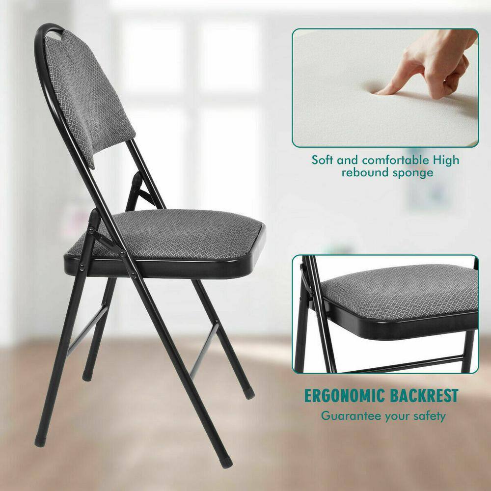 None Black Metal Folding folding chairs (Set of 6 Chairs)