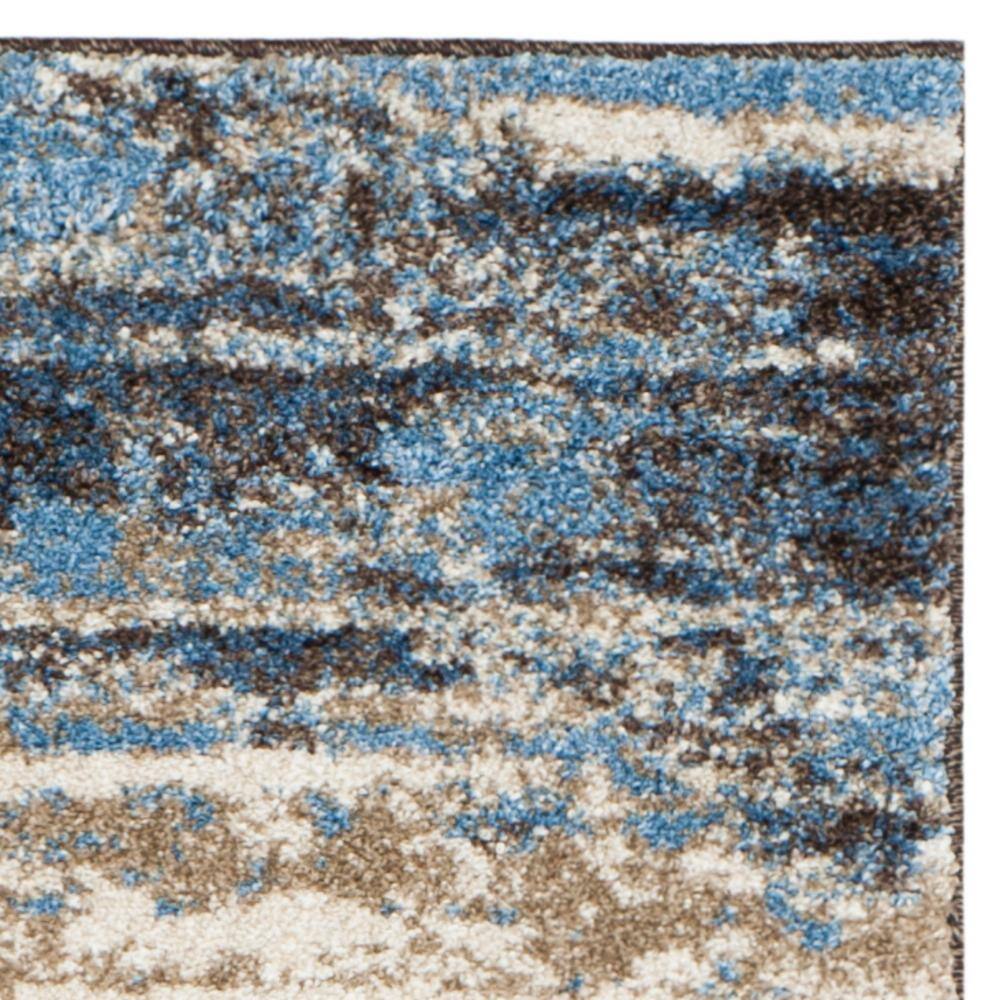 SAFAVIEH Retro Cream/Blue 2 ft. x 13 ft. Striped Runner Rug