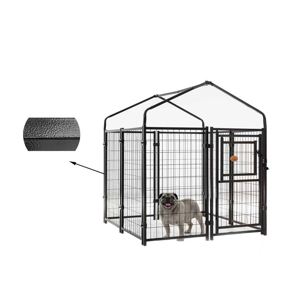 KennelMaster 52 in. x 4 ft. x 4 ft. Welded Wire Dog Fence Kennel Kit