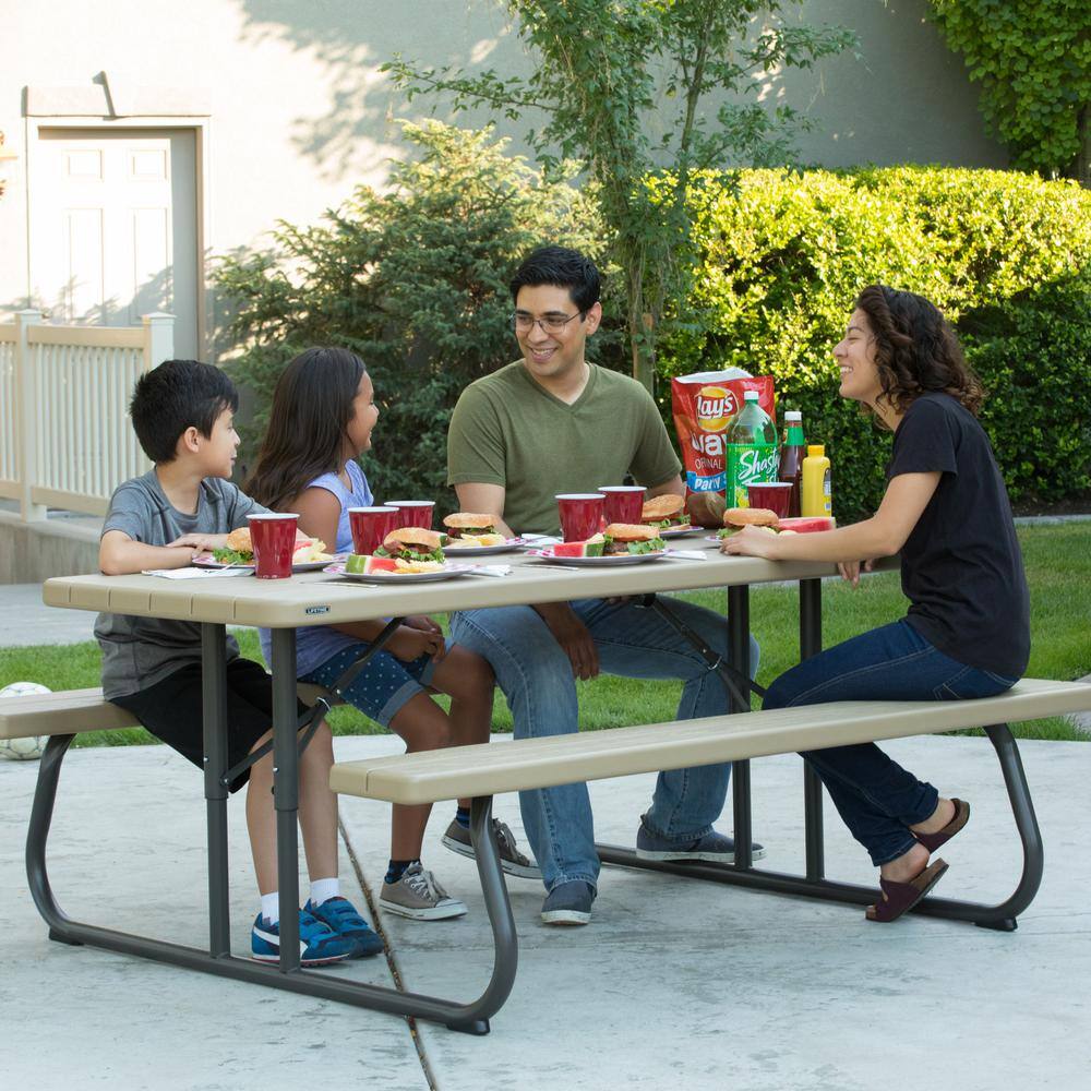Lifetime 6 ft. Folding Picnic Table: Heather Beige