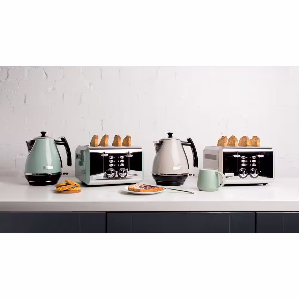 HADEN Cotswold 1.7 l 7-Cup Green Stainless Steel Electric Kettle with Auto Shut-Off and Boil-Dry Protection