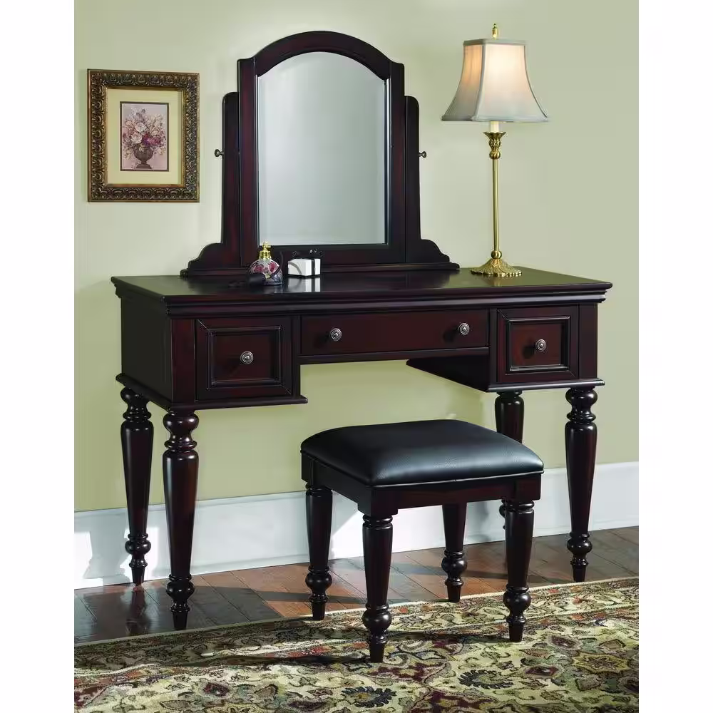 HOMESTYLES LaFayette 3-Piece Cherry Vanity Set