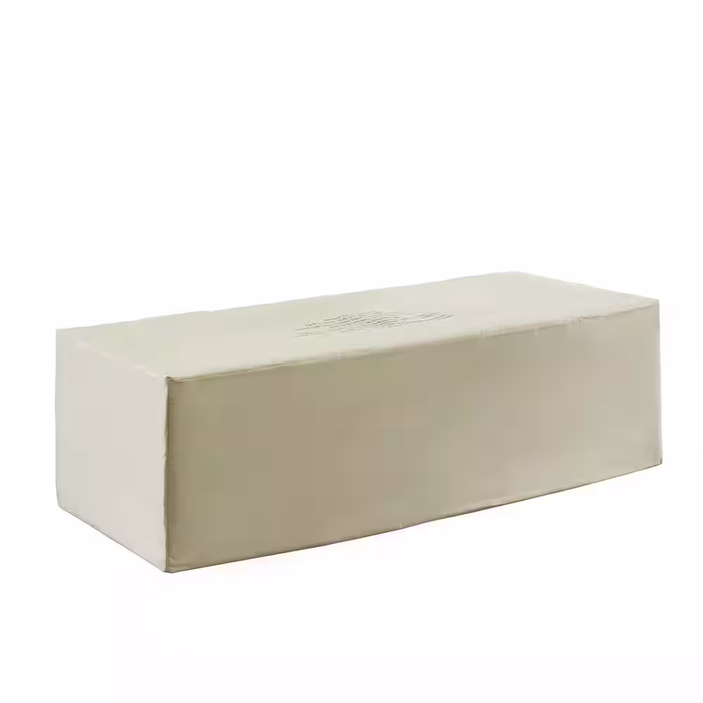 None 60 in. W x 18 in. H Outdoor Rectangular Concrete Metal Propane Gas Fire Pit Table Set in Gray Finish with Tank Cover Box