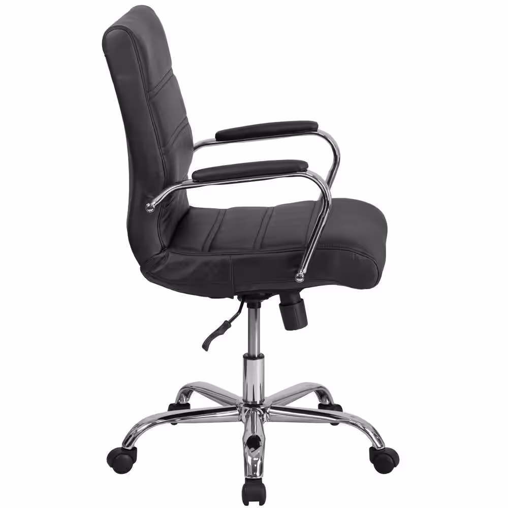 Flash Furniture Faux Leather Swivel Ergonomic Office Chair in Black