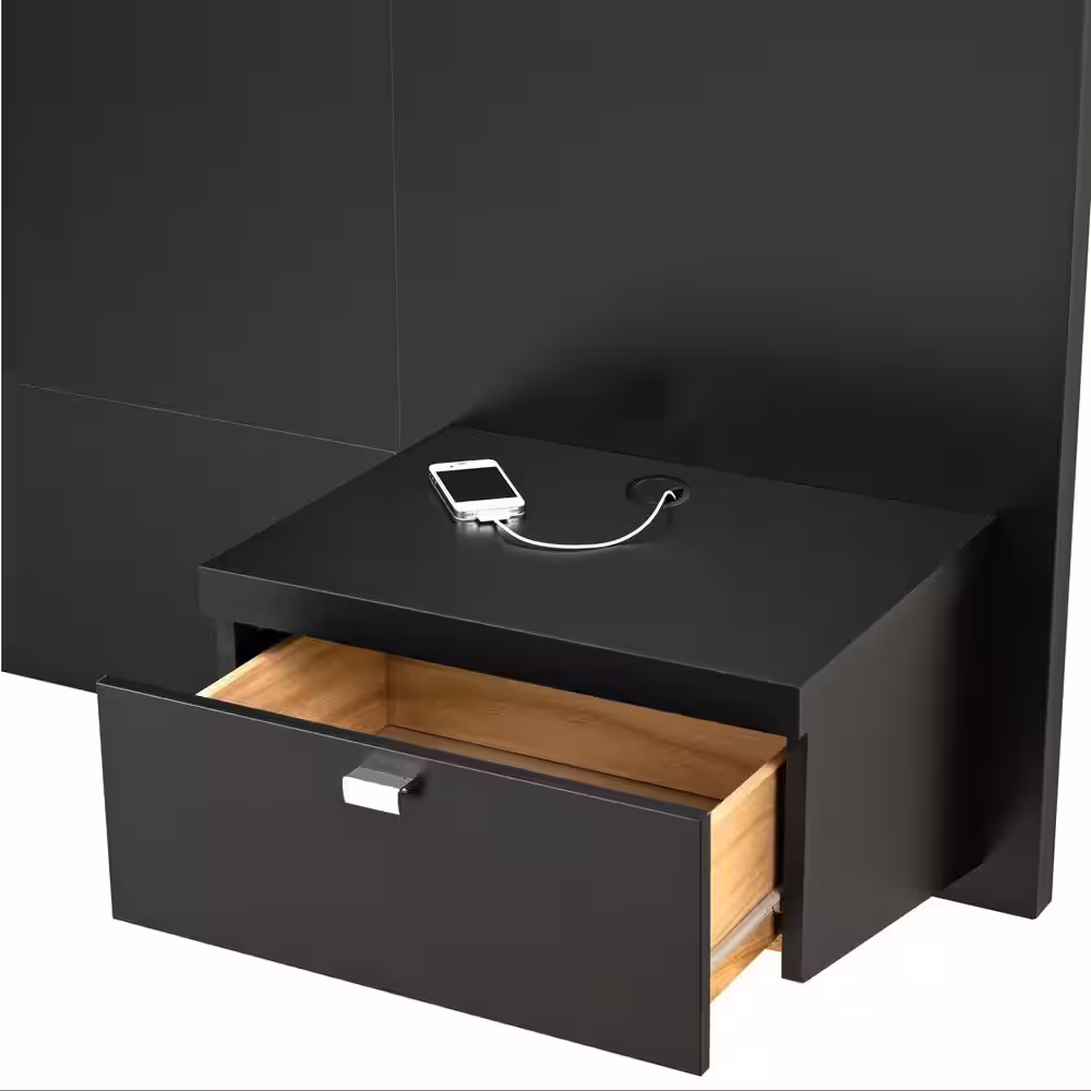 Prepac Series 9 1-Piece Black King Bedroom Set