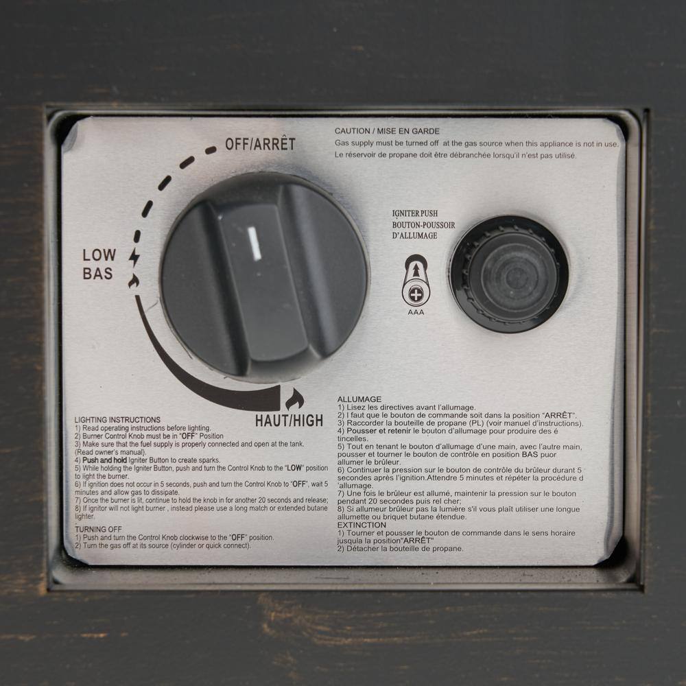 Noble House Reign Brushed Brown Rectangular Metal Fire Pit (No Tank Holder)