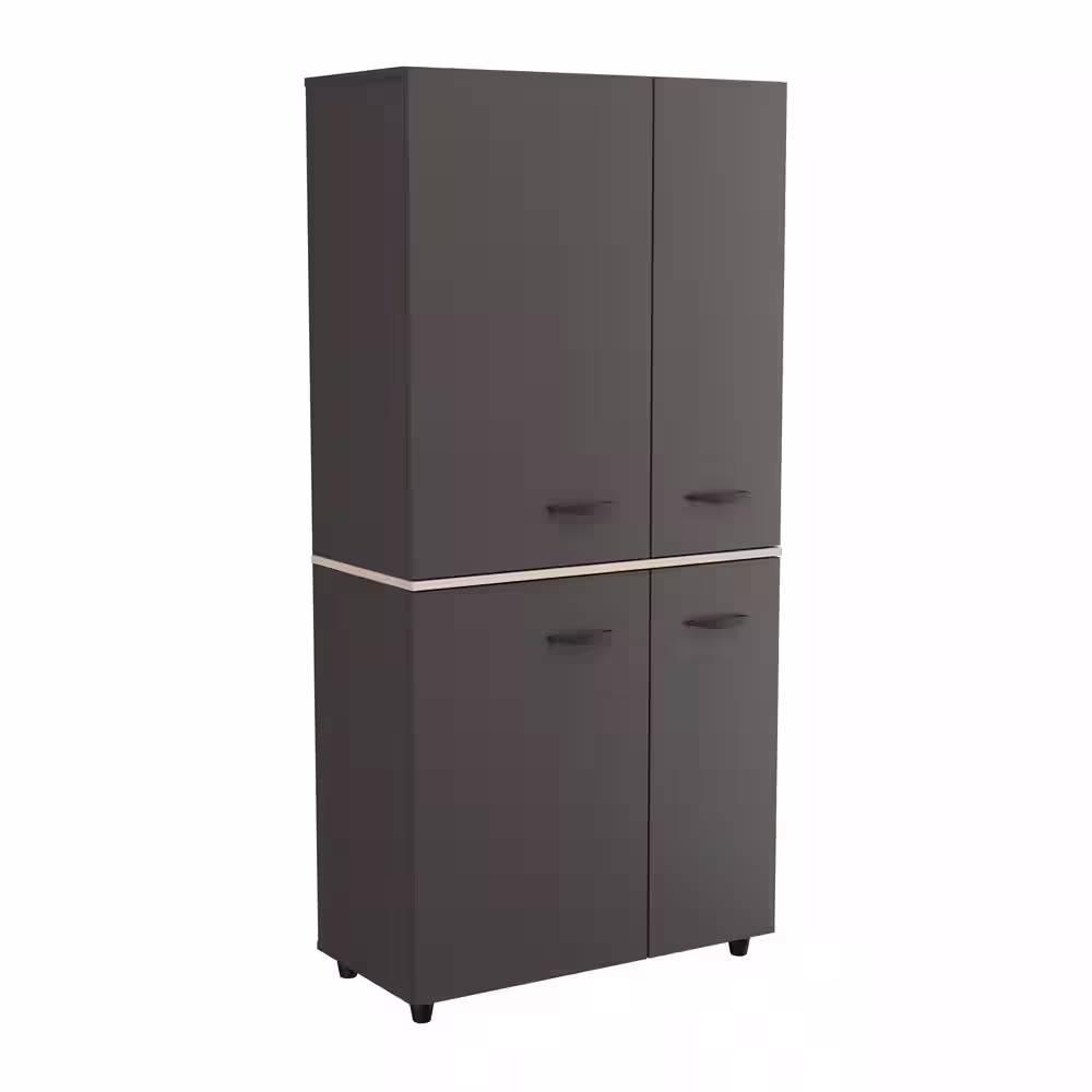 Inval KRATOS 31.5 in. W x 66.1 in. H x 15.4 in. D Garage Storage System in Dark Gray-Maple 1 Piece