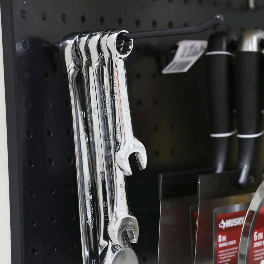 Everbilt 6 in. Single Peg Hook in Powder Coated Black Steel (Fits 1/4 in. Pegboards)