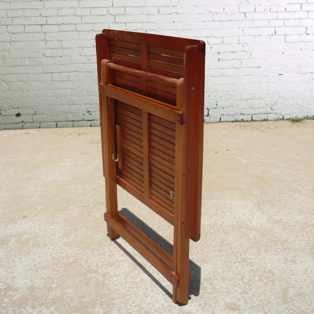 HomeRoots 24' W Sienna Brown Square Folding Serving Table