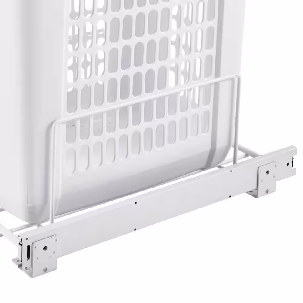 Rev-A-Shelf 19.25 in. H x 14.25 in. W x 20 in. D Deep White Polymer Pull-Out Hamper with Full-Extension Slides