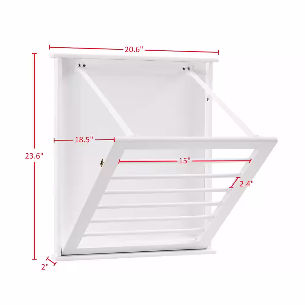 DANYA B Folding Wall Mounted Drying Rack - White