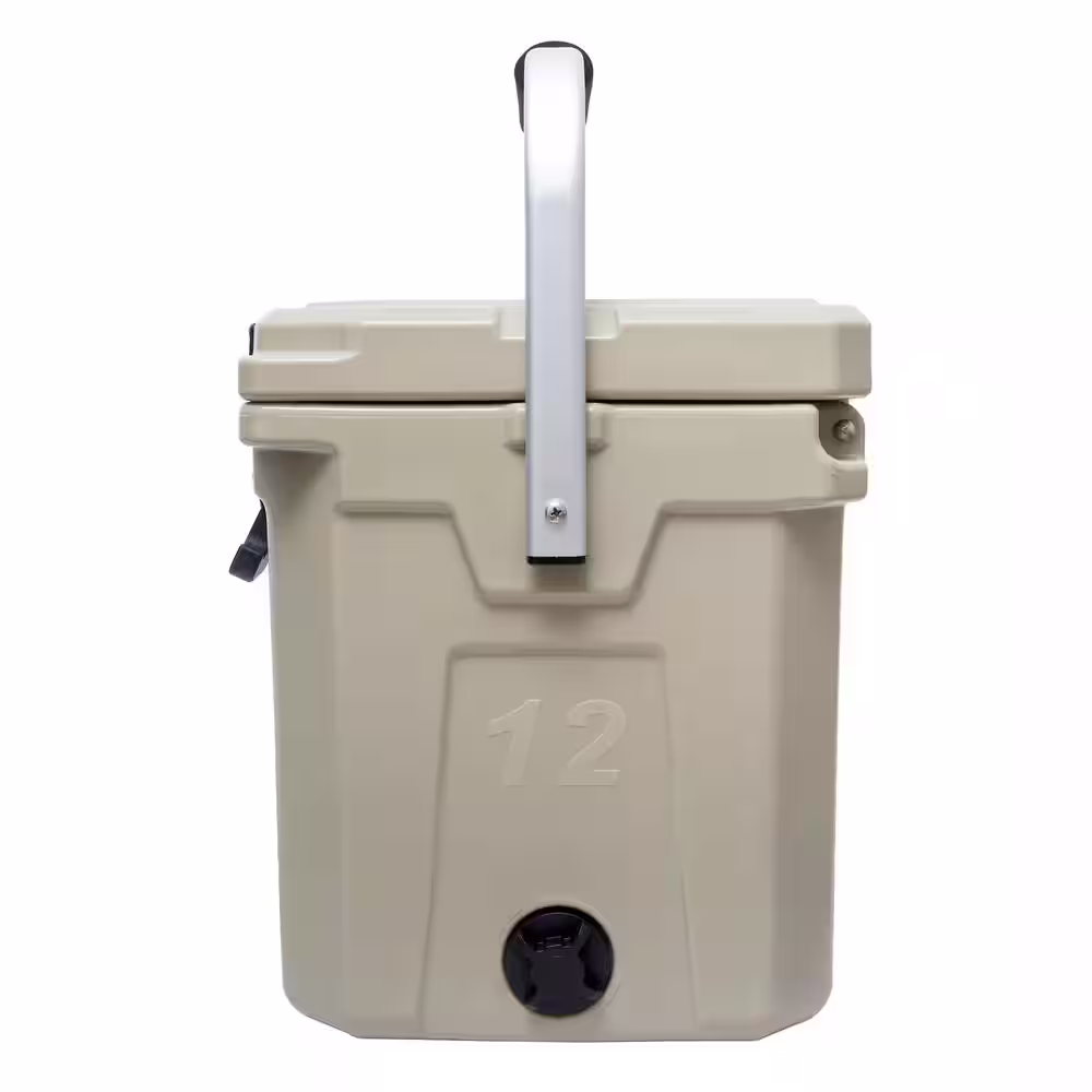 Camp-Zero 12.6 Qt. Premium Cooler with 2 Molded-In Cup Holders and Aluminum Comfort Grip Folding Handle