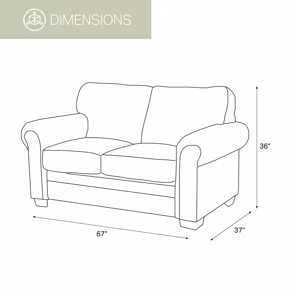 American Furniture Classics Sierra Lodge 67 in. Brown/Rust Pattern Microfiber 3-Seater Loveseat with Nailheads