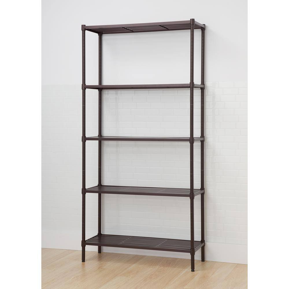 TRINITY Bronze 5-Tier Steel Wire Shelving Unit (36 in. W x 72 in. H x 14 in. D)
